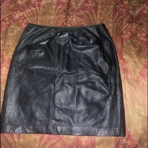 Pretty Black Leather Skirt
